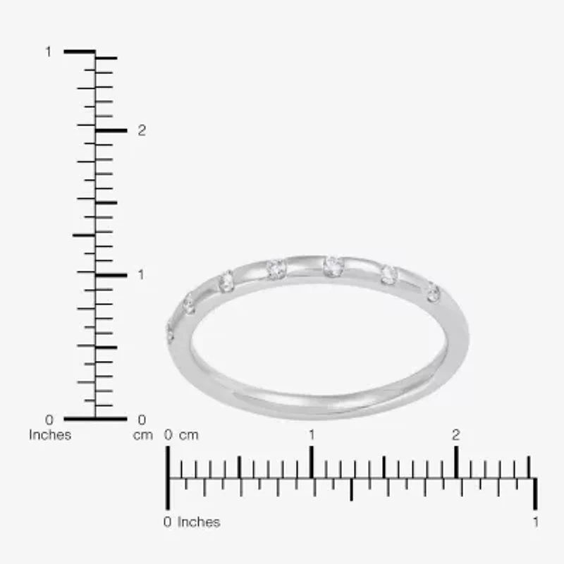Womens 1/10 CT. T.W. Lab Grown White Diamond 10K White Gold Band