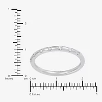 Womens 1/10 CT. T.W. Lab Grown White Diamond 10K White Gold Band