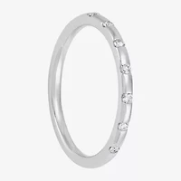 Womens 1/10 CT. T.W. Lab Grown White Diamond 10K White Gold Band