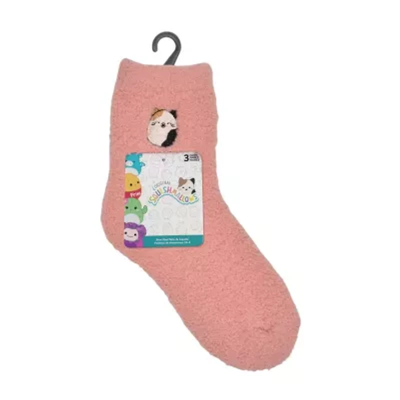 Cozy Little & Big Kid Girls 3 Pair Squishmallows Crew Socks