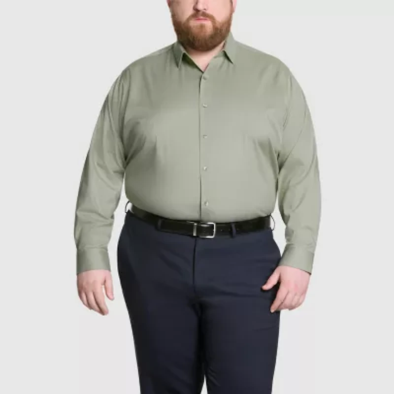 Van Heusen Comfort Performance Mens Big & Tall Classic Fit Stretch Fabric Wrinkle Free Long Sleeve Dress Shirt
