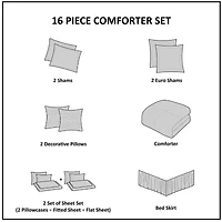 Madison Park Essentials Alexine 16-pc. Complete Bedding Set with Sheets