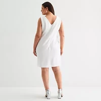 Maya Brooke Womens Jacket Dress Plus