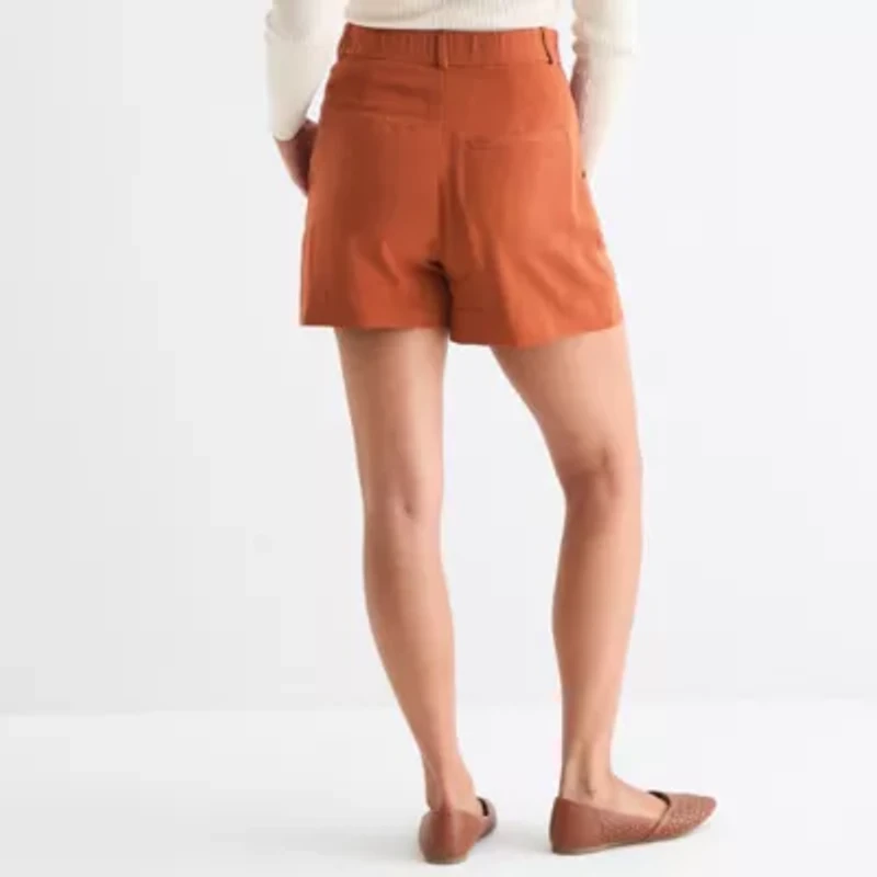 by&by Womens Mid Rise Juniors Pleated Short