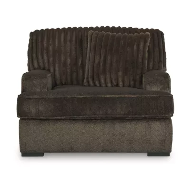Signature Design by Ashley Aylesworth Upholstered Oversized Chair in Dark Brown