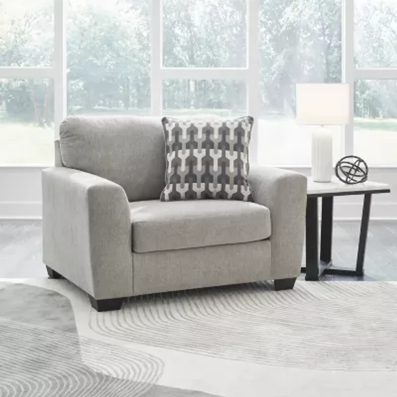 Signature Design by Ashley Avenal Park Upholstered Oversized Chair in Gray