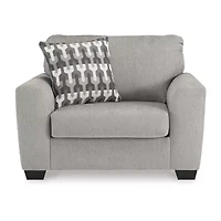 Signature Design by Ashley Avenal Park Upholstered Oversized Chair in Gray