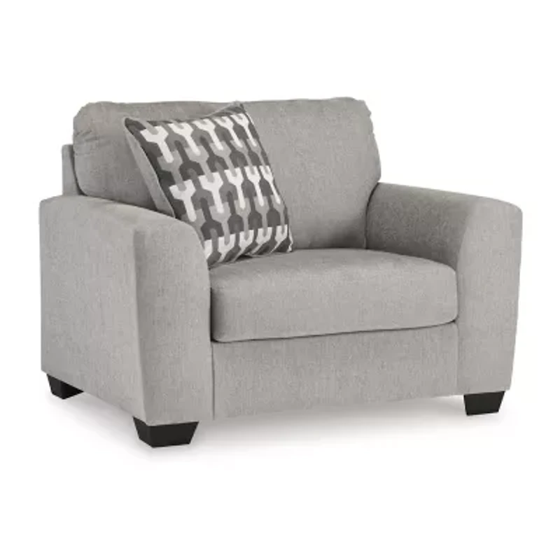 Signature Design by Ashley Avenal Park Upholstered Oversized Chair in Gray