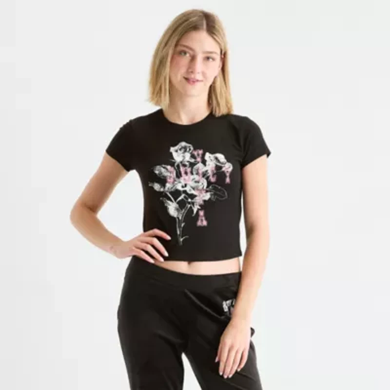 Juicy By Couture Womens Short Sleeve Juniors Graphic T-Shirt