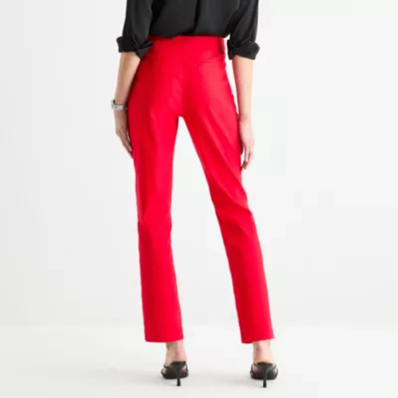 Worthington Womens Slim Mid Rise Pant