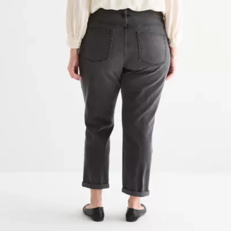 St. John's Bay Plus Womens Mid Rise Regular Fit Jean