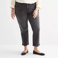 St. John's Bay Plus Womens Mid Rise Regular Fit Jean