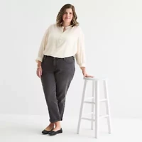 St. John's Bay Plus Womens Mid Rise Regular Fit Jean