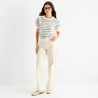 St. John's Bay Womens Crew Neck Short Sleeve Pullover Sweater