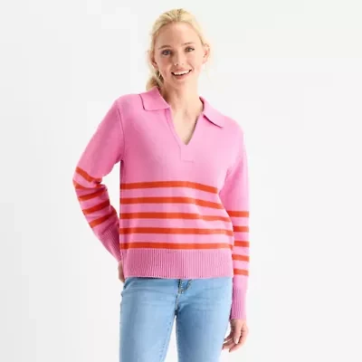 St. John's Bay Womens Long Sleeve Pullover Sweater