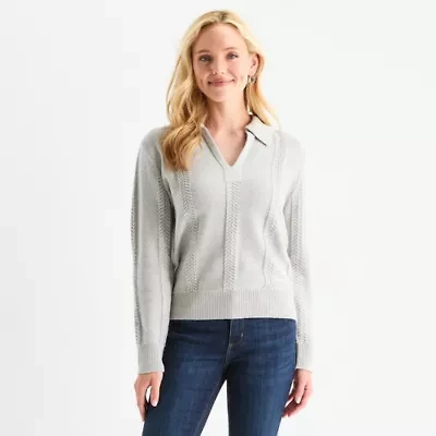St. John's Bay Womens Long Sleeve Pullover Sweater