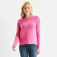 St. John's Bay Womens Crew Neck Long Sleeve Pullover Sweater