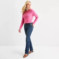 St. John's Bay Womens Crew Neck Long Sleeve Pullover Sweater