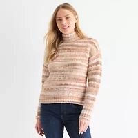 St. John's Bay Womens Mock Neck Long Sleeve Pullover Sweater