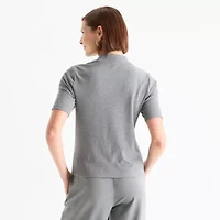 Stylus Womens Mock Neck Short Sleeve T-Shirt
