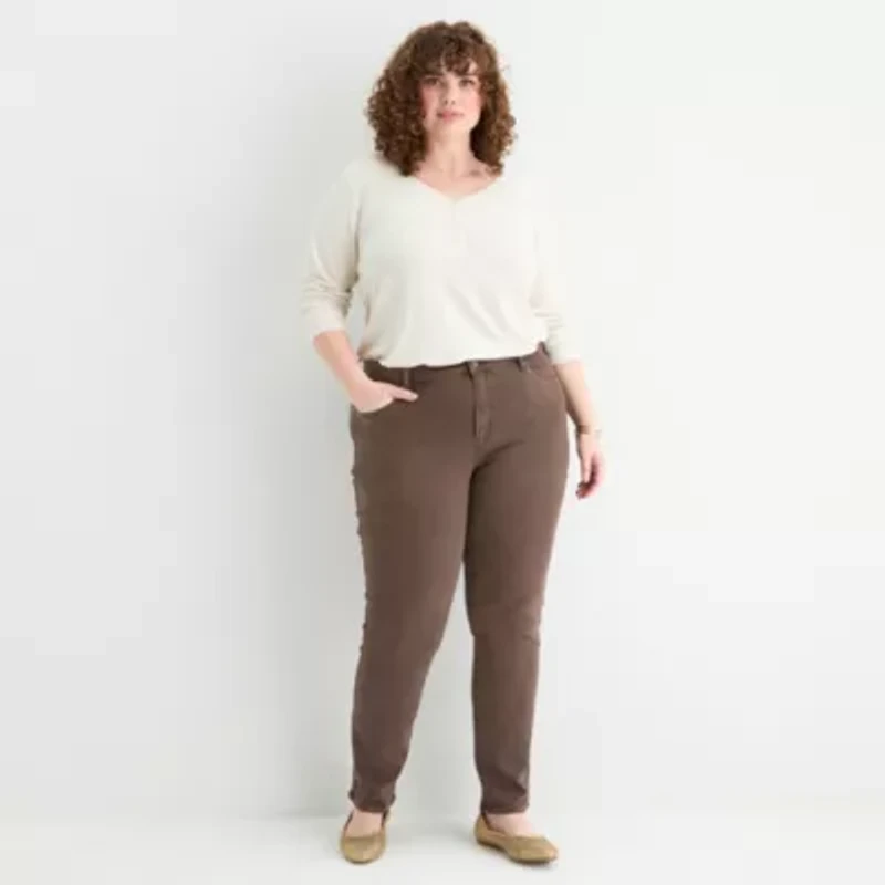 a.n.a Plus Womens High Rise Slim Fit Jean
