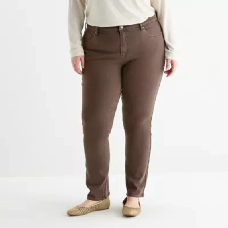 a.n.a Plus Womens High Rise Slim Fit Jean