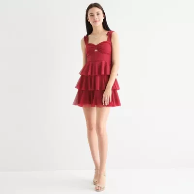 Emerald Sundae Womens Short Sleeve Fit + Flare Dress Juniors