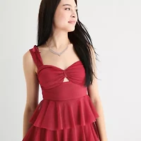 Emerald Sundae Womens Short Sleeve Fit + Flare Dress Juniors