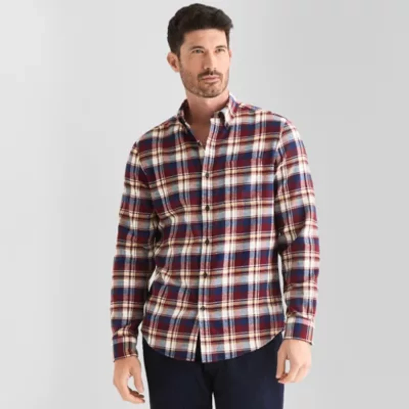 St. John's Bay Mens Long Sleeve Classic Fit Flannel Shirt