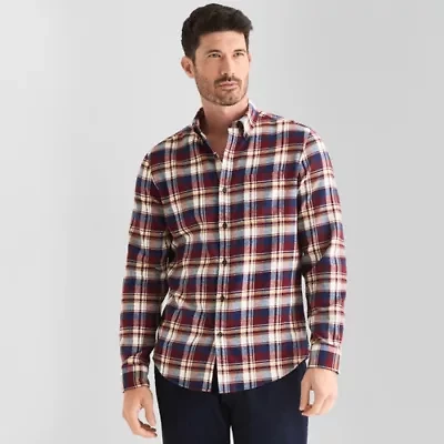 St. John's Bay Mens Long Sleeve Classic Fit Flannel Shirt