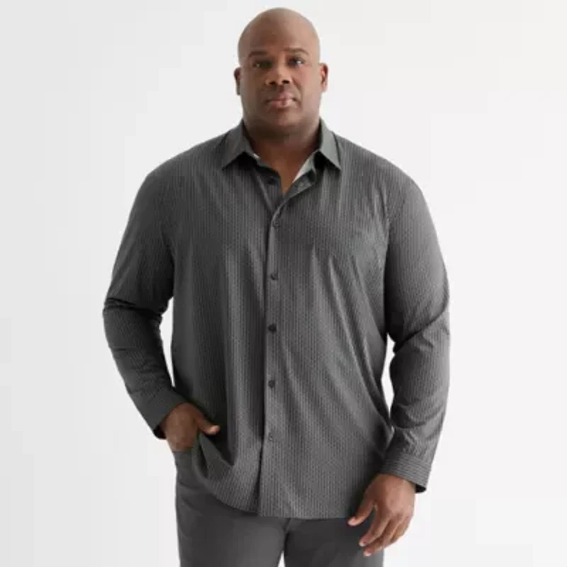 Stylus Mens Long Sleeve Regular Fit Big and Tall Button-Down Shirt
