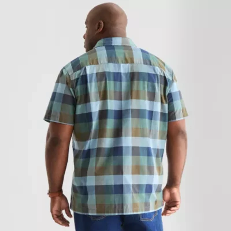 mutual weave Mens Short Sleeve Classic Fit Big and Tall Button-Down Shirt