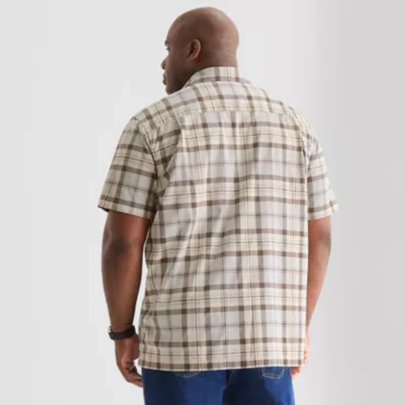 mutual weave Mens Short Sleeve Classic Fit Big and Tall Button-Down Shirt