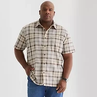 mutual weave Mens Short Sleeve Classic Fit Big and Tall Button-Down Shirt