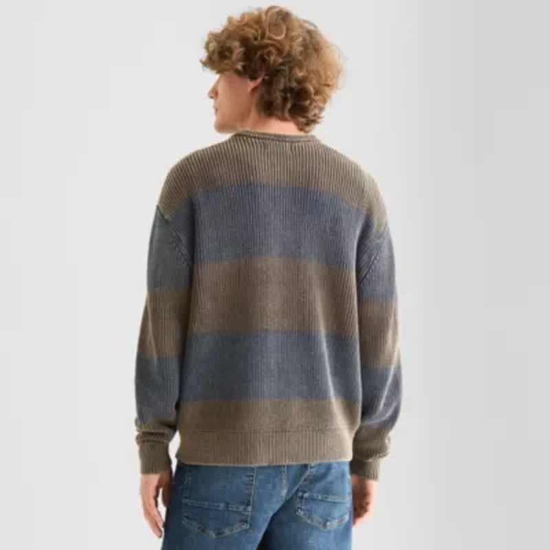 Arizona Mens Crew Neck Long Sleeve Pullover Sweater