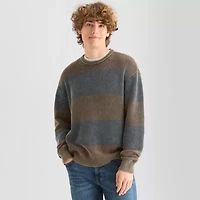 Arizona Mens Crew Neck Long Sleeve Pullover Sweater