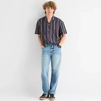 Arizona Mens Short Sleeve Relaxed Fit Button-Down Shirt