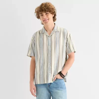 Arizona Mens Short Sleeve Relaxed Fit Button-Down Shirt