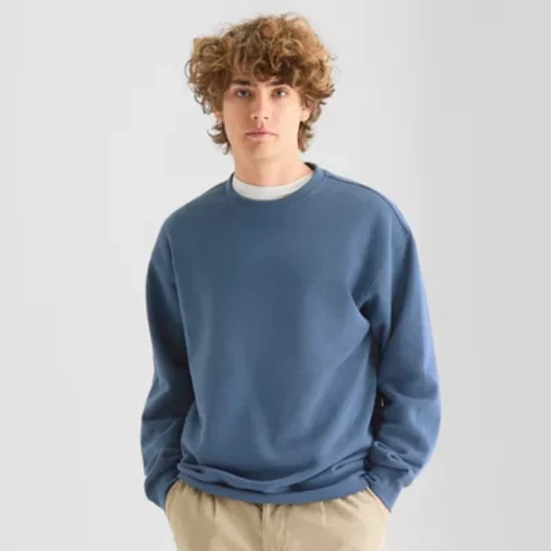 Arizona Mens Crew Neck Long Sleeve Supersoft Fleece Sweatshirt