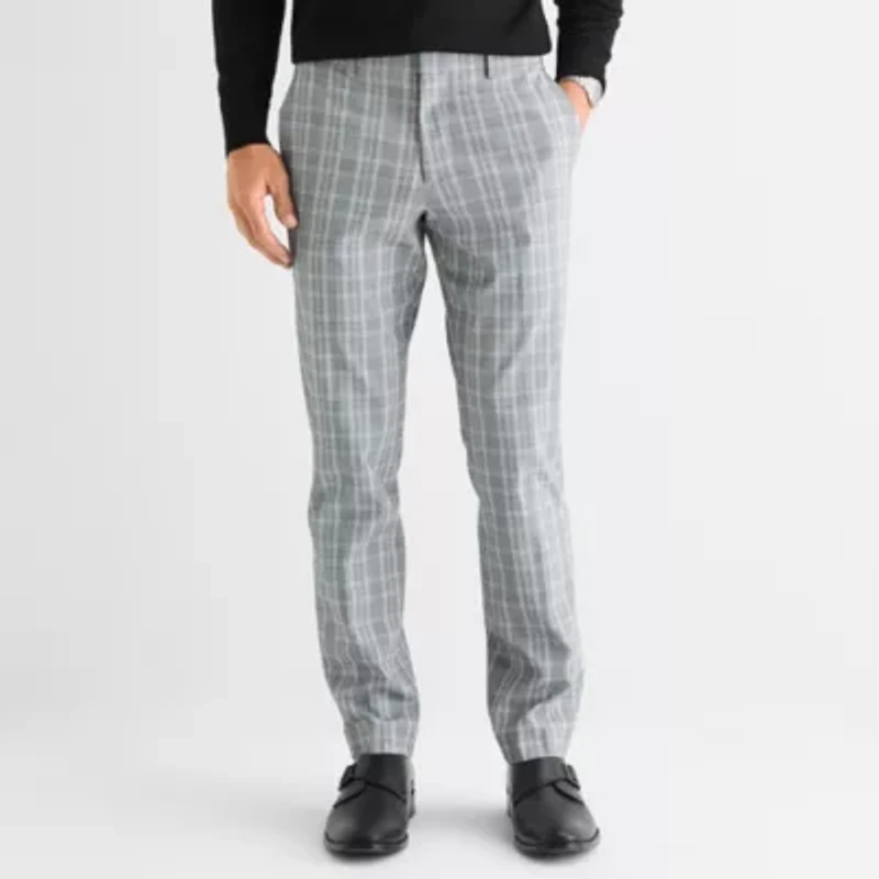 J. Ferrar Mens Slim Fit Dress Flat Front Pant