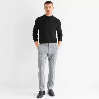 J. Ferrar Mens Straight Slim Fit Flat Front Pant