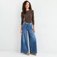 a.n.a Womens Crew Neck Long Sleeve T-Shirt