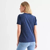 St. John's Bay Womens Short Sleeve Sweatshirt