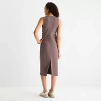 Stylus Womens Sleeveless Midi A-Line Dress