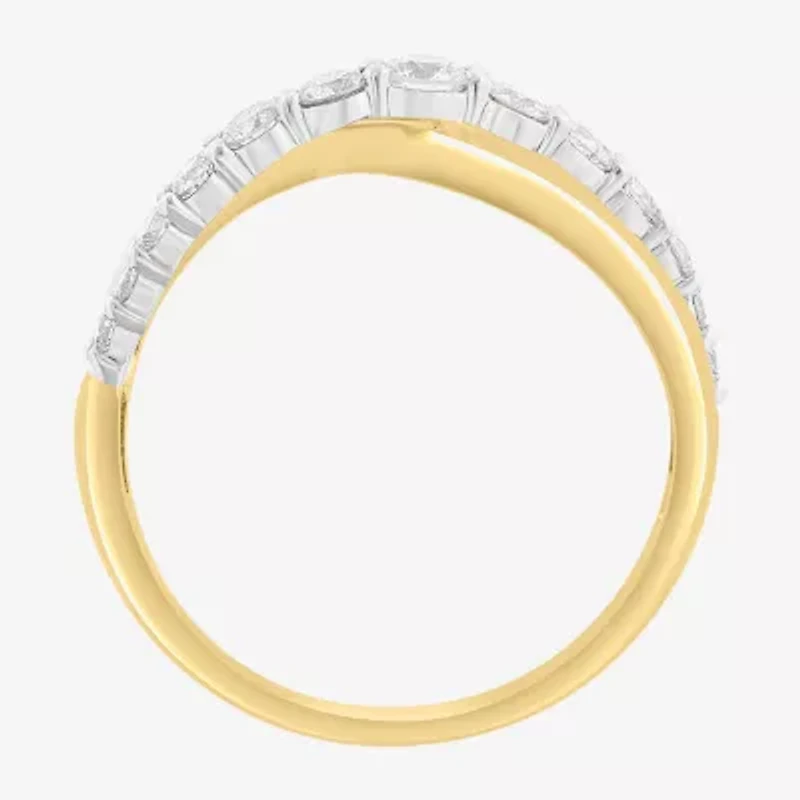 Effy Final Call (H-I / I1-I2) Womens 1/2 CT. T.W. Natural White Diamond 14K Gold Crossover Band