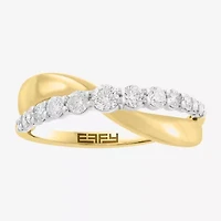 Effy Final Call (H-I / I1-I2) Womens 1/2 CT. T.W. Natural White Diamond 14K Gold Crossover Band