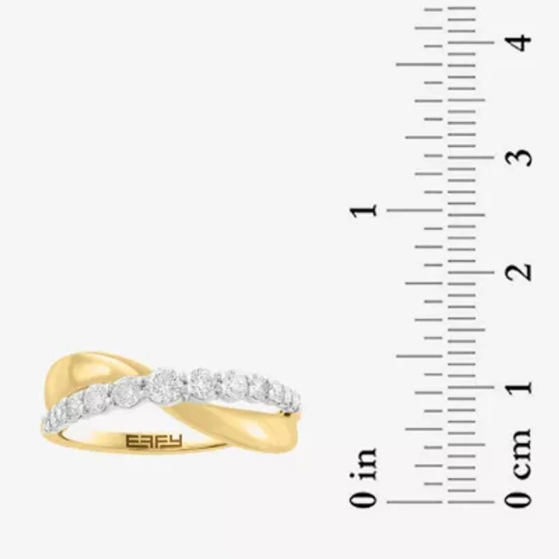Effy Final Call (H-I / I1-I2) Womens 1/2 CT. T.W. Natural White Diamond 14K Gold Crossover Band