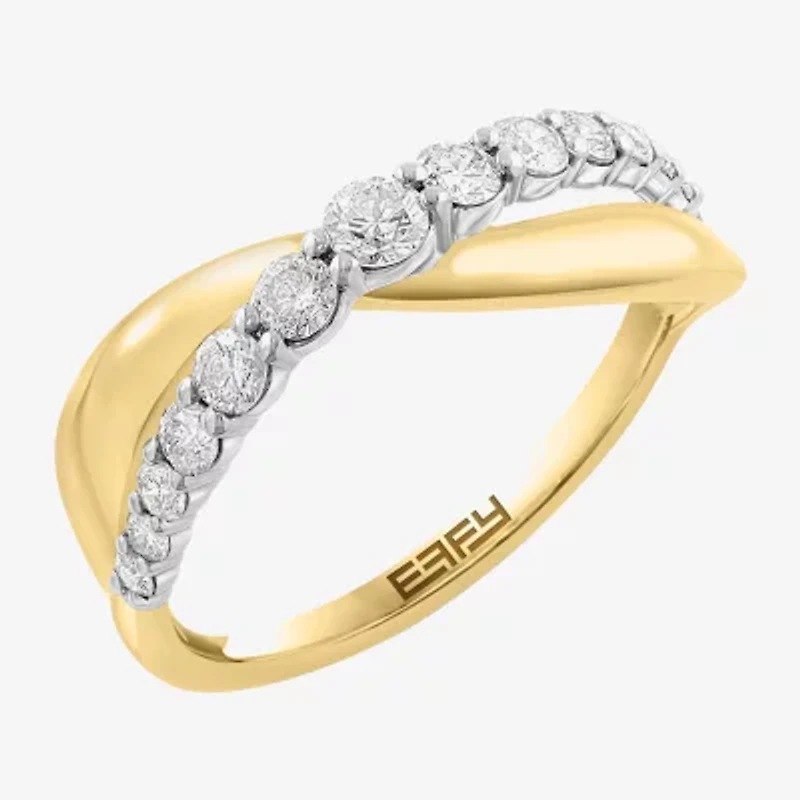 Effy Final Call (H-I / I1-I2) Womens 1/2 CT. T.W. Natural White Diamond 14K Gold Crossover Band