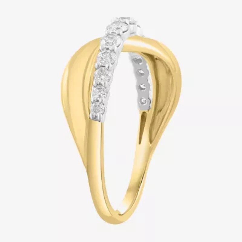 Effy Final Call (H-I / I1-I2) Womens 1/2 CT. T.W. Natural White Diamond 14K Gold Crossover Band