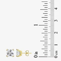 10k Gold 6mm Princess-Cut Cubic Zirconia Stud Earrings